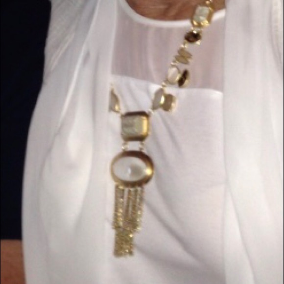 CHICOS GOLD NECKLACE WITH STONES - Picture 9 of 11